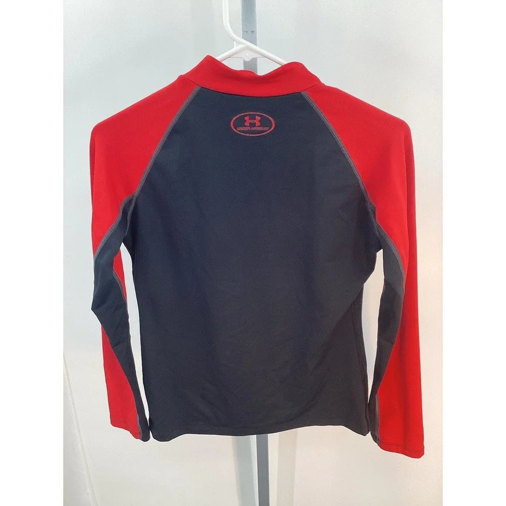 Youth Under Armour Fitted Coldgear Long Sleeved‎ Mock  Black/red YXL